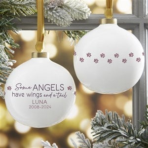 Some Angels Have Wings And A Tail Personalized Ball Ornament - 37370