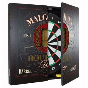 Personalized Bourbon Bar Dartboard  Cabinet Set - 37386D