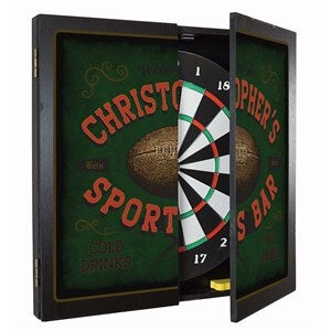 Personalized Football Dartboard  Cabinet Set - 37389D
