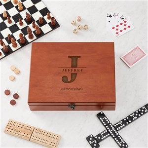 Lavish Groomsman Personalized 7-in-1 Combination Game with Wood Case - 37392