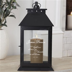 Memorial Light Personalized Black Decorative Candle Lantern - 37396