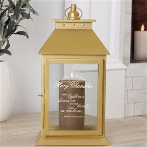 Memorial Light Personalized Gold Decorative Candle Lantern - 37396-G