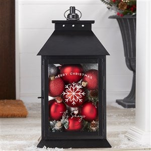 Christmas Plaid Personalized Black Decorative Candle Lantern - 37398