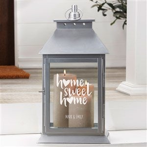 Home Sweet Home Personalized Silver Decorative Candle Lantern - 37399-S
