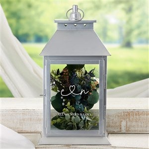 Drawn Together By Love Personalized Silver Decorative Candle Lantern - 37400-S