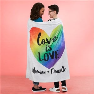 Love Is Love Personalized 50x60 Plush Fleece Blanket - 37446-F
