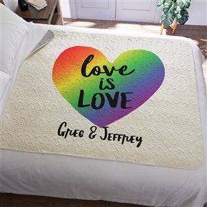 Love Is Love Personalized 50x60 Quilted Blanket - 37446-Q