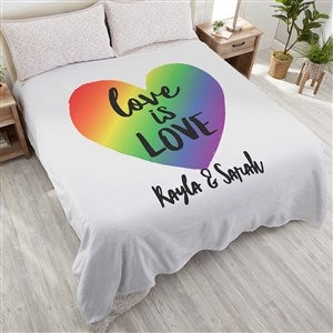 Love Is Love Personalized 90x90 Plush Queen Fleece Blanket - 37446-QU