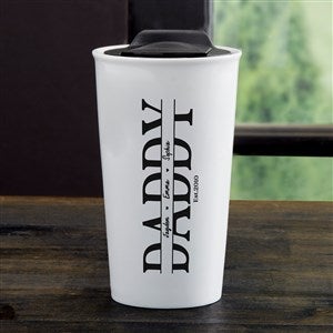 Our Dad Personalized 12 oz. Double-Wall Ceramic Travel Mug - 37447