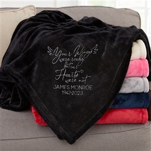 Your Wings Were Ready... Personalized 50x60 Black Fleece Blanket - 37454-SB