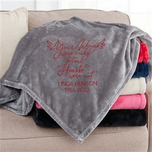 Your Wings Were Ready... Personalized 60x80 Grey Fleece Blanket - 37454-LG