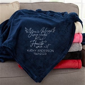 Your Wings Were Ready... Personalized 50x60 Navy Fleece Blanket - 37454-SN