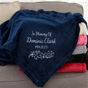Personalized Fleece Blanket - In Memory Of... Large Navy - 37457-LN