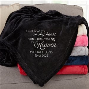 I Will Hold You In My Heart  Personalized 60x80 Black Fleece Blanket - 37462-LB