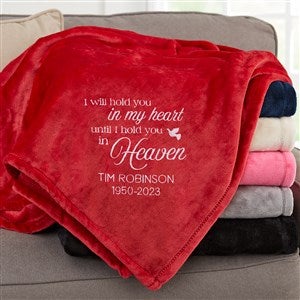 I Will Hold You In My Heart Personalized 60x80 Red Fleece Blanket - 37462-LR
