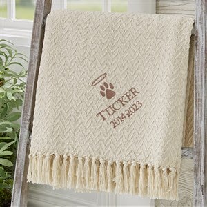 Pet Memorial Halo Embroidered Afghan - 37463