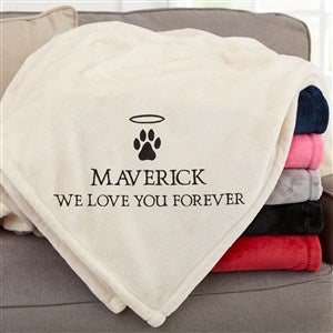 Pet Memorial Halo Personalized 50x60 Beige Fleece Blanket - 37465-SI