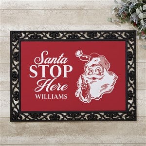 Retro Santa Personalized Christmas Doormat- 18x27 - 37490