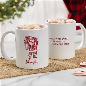Retro Santa Personalized Coffee Mug 11 oz.- White - 37495-S
