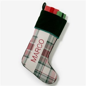 Fresh Plaid Personalized Green Christmas Stockings - 37498-G