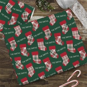 Fresh Plaid Personalized Christmas Wrapping Paper Roll - 18ft Roll - 37499-L