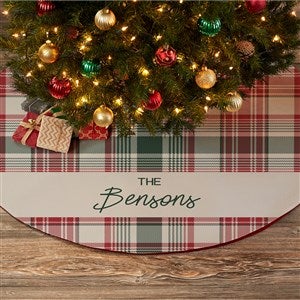 Fresh Plaid Personalized Christmas Tree Skirt - 37500