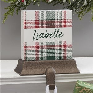 Fresh Plaid Personalized Christmas Stocking Holder - 37501