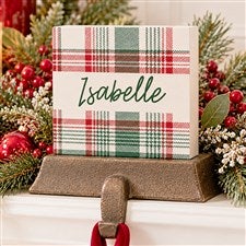 Fresh Plaid Personalized Christmas Stocking Holder - 37501