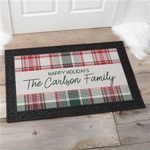 Fresh Plaid Personalized Christmas Doormat- 20x35 - 37502-M
