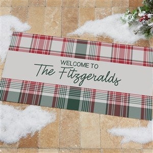 Fresh Plaid Personalized Oversized Christmas Doormat- 24x48 - 37502-O