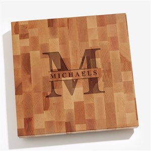 Lavish Last Name Personalized 12x12 Butcher Block Cutting Board - 37516-12
