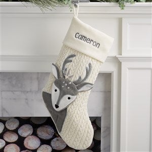 Winter Bliss Embroidered Reindeer Christmas Stocking - 37526-R