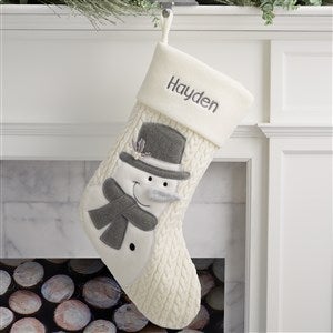 Winter Bliss Embroidered Snowman Christmas Stocking - 37526-SM