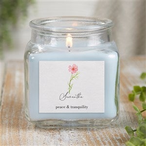 Birth Flower Month Personalized 10 oz. Linen Candle Jar - 37560-10CW