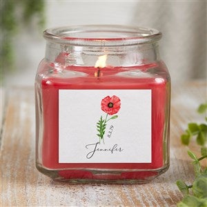 Birth Flower Month Personalized 10 oz. Cinnamon Spice Candle Jar - 37560-10CS