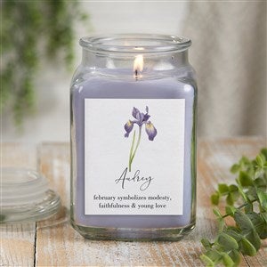 Birth Flower Month Personalized 18 oz. Lilac Candle Jar - 37560-18LM