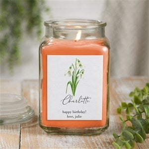 Birth Flower Month Personalized 18 oz. Pumpkin Spice Candle Jar - 37560-18WC