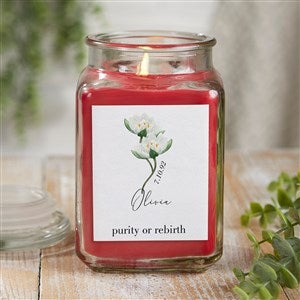 Birth Flower Month Personalized 18 oz. Cinnamon Spice Candle Jar - 37560-18CS