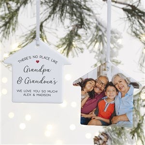 No Place Like Personalized Grandparents House Ornament- 3.25 Glossy - 2 Sided - 37569-2