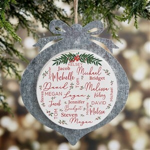 Merry Family Personalized Galvanized Ornament - 37574
