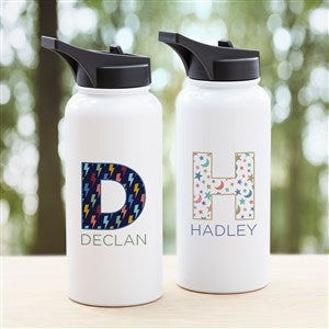 Pop Pattern Personalized Double-Wall Vacuum Insulated 32 oz. Water Bottle - 37591-L
