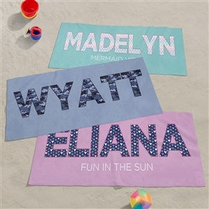 Personalized Kids Beach Towels - Pop Pattern - Large - 37592-L