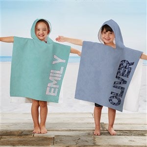 Pop Pattern Personalized Kids Poncho Beach Towel - 37594