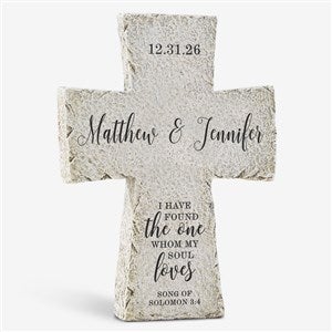 Wedding Engraved Resin Tabletop Cross - 37599
