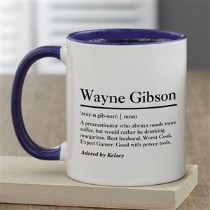 Personalized Coffee Mug - The Meaning of Him - Small - Blue - 37628-BL
