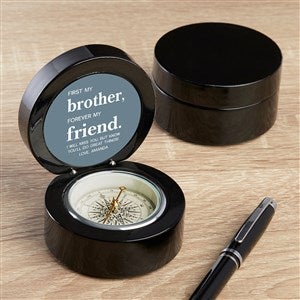 First My Brother Personalized Navigator Compass-Black - 37653-BLK