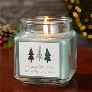 Christmas Aspen Personalized 10 oz. Eucalyptus Mint Candle Jar - 37655-10ES