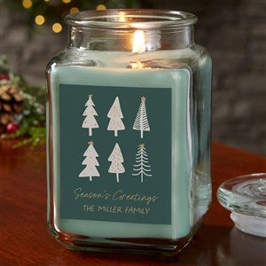 Christmas Aspen Personalized 18 oz. Eucalyptus Mint Candle Jar - 37655-18ES