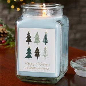 Christmas Aspen Personalized 18 oz. Linen Candle Jar - 37655-18CW