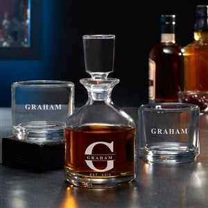 Lavish Last Name Personalized Duet 8.5 oz. Stacking Decanter Set - 37668